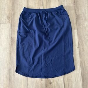 Ladies Infiniti Navy Blue Scrub Skirt Size XL NWOT Pull On Below Knee